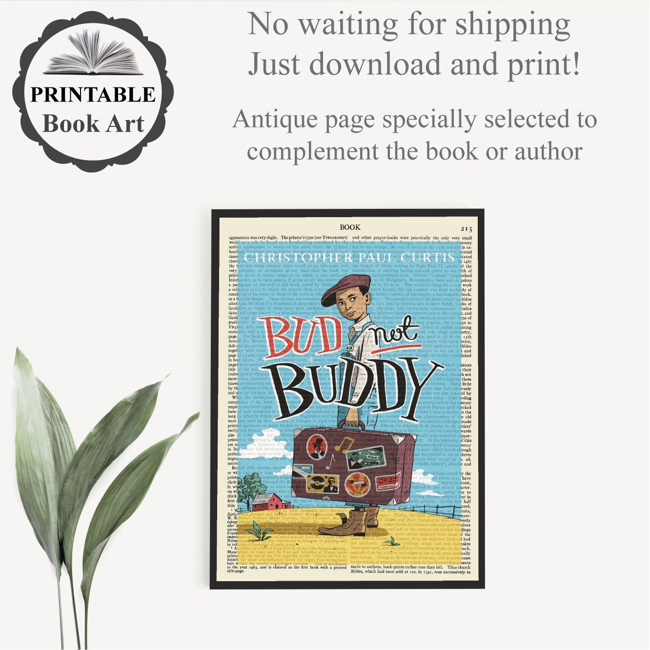 Printable 'Bud Not Buddy' Book Art Print Kids Room | Etsy