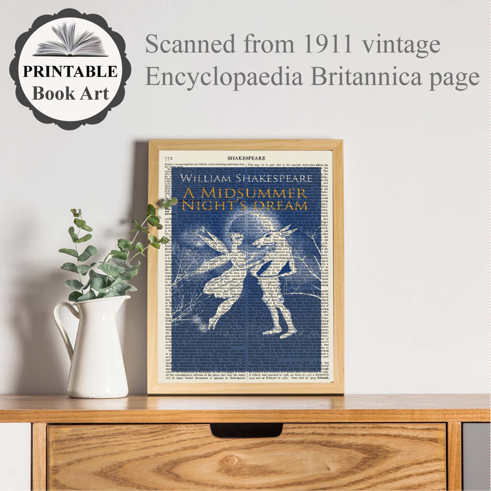 Printable 'A Midsummer Nights Dream' Book Print - Etsy