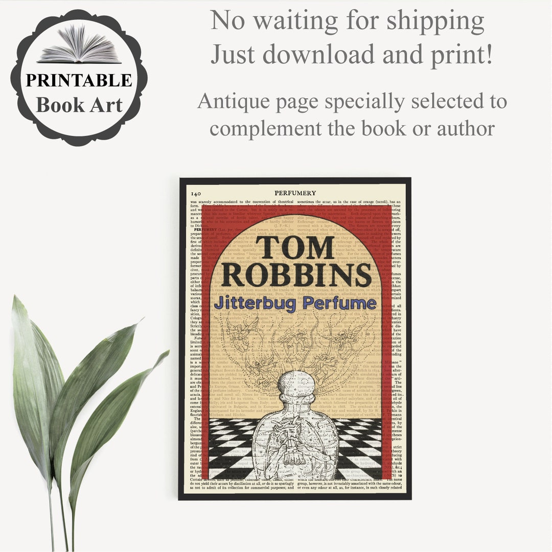 Printable 'jitterbug Perfume' Book Cover Art, Literary Poster Print, Home Office Wall Art ...
