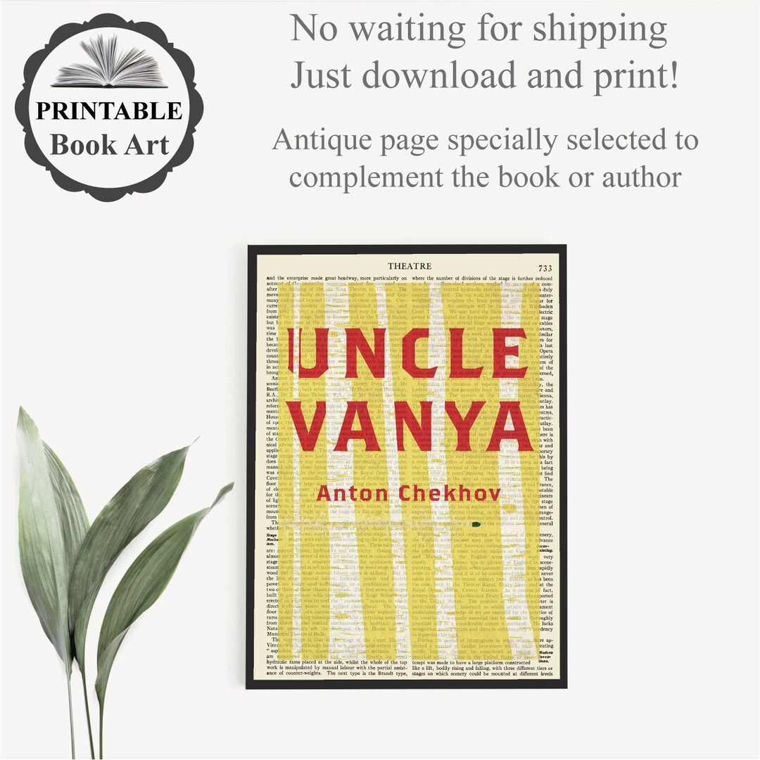 Printable 'uncle Vanya' Book Cover Art Print, Classroom Prints ...