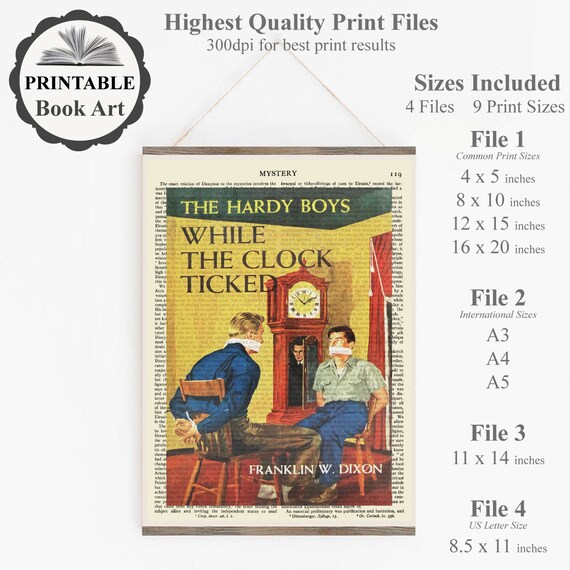 Printable 'while the Clock Ticked' Book Cover Print, the Hardy