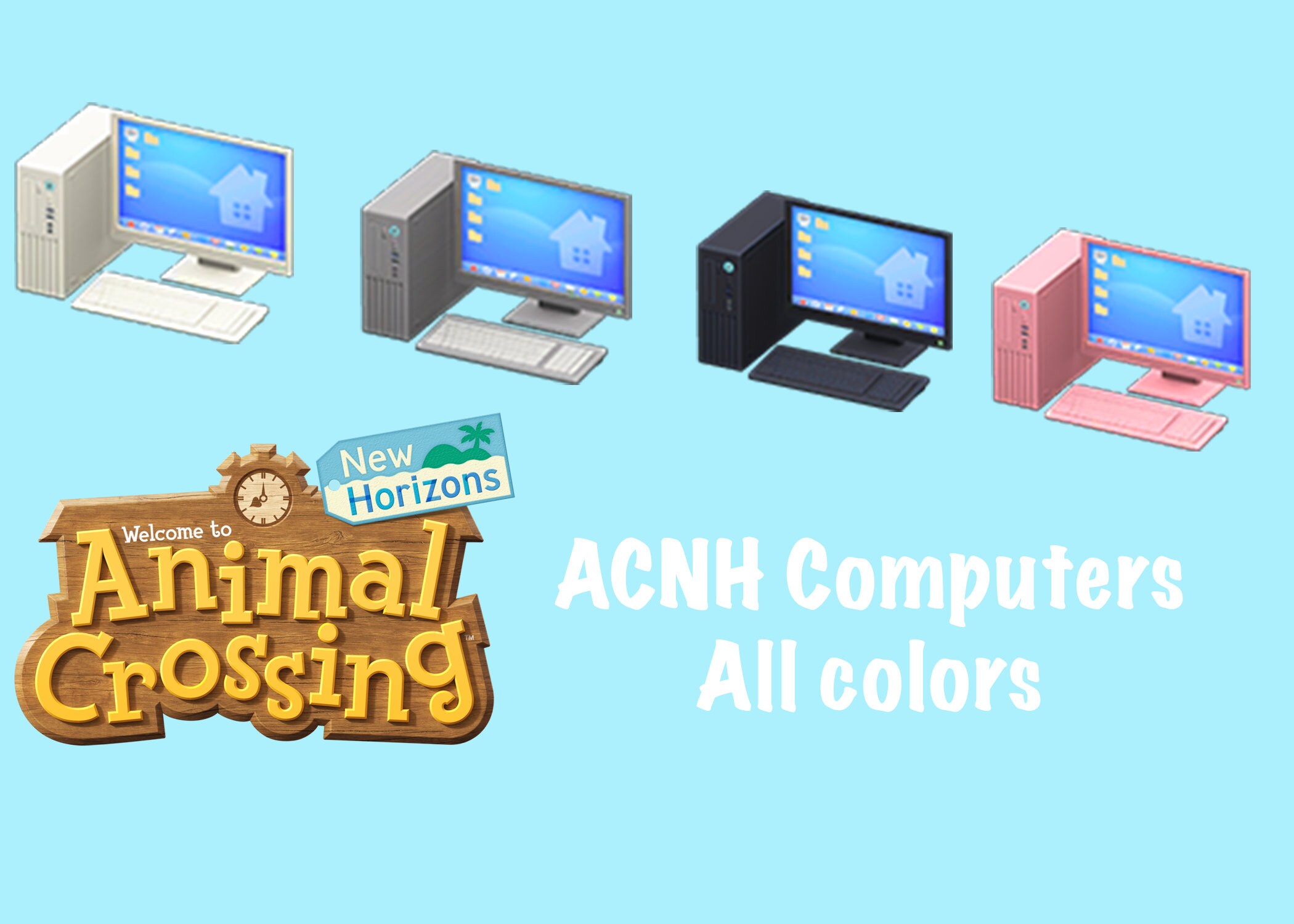 ACNH Desktop Computers All colors Etsy