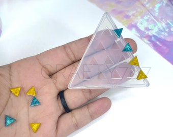 Molde de silicona para pendientes triangulares pequeños de 8,18 mm, molde para joyería de resina, molde para arcilla polimérica, molde para resina UV (B10)