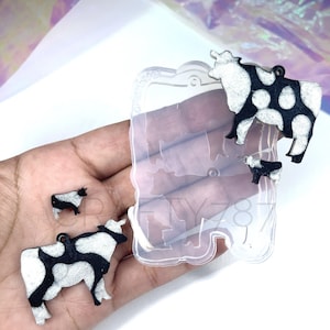 Cow Dangle Earring Silicone Mold, Resin Mold, Jewelry Diy Craft Mould, Resin Mold , UV Resin Mold , Western Earring Mold (C8)
