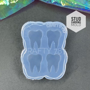 Tooth Earring Mold - 14mm Earring Stud Mold - Mold for epoxy resin