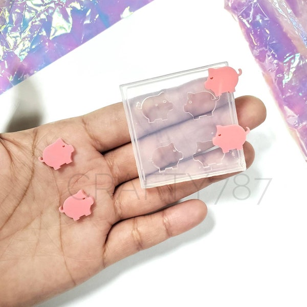 Pig Cute Stud Earring Silicone Mold | Resin Jewelry Mold Piggy Mold Silicone Mold For Resin (A12)