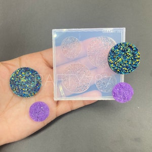 Druzy Silicone Mold Resin Jewelry Clear Mold, 30mm Druzy Earring Mold(B5)