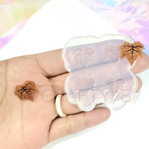 Fall Leaf Maple Stud Earring Silicone Mold | Resin Jewelry Mold , Resin Mold, Crafter Mould (A9)