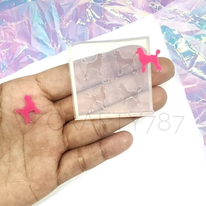 Pudel Hund Form Ohrring Silikonform 13.5mmx13.5 mm | Bites Mould | Resin Schmuck Gießform | Schmuck aus Resin | Crafter Mould (A11)