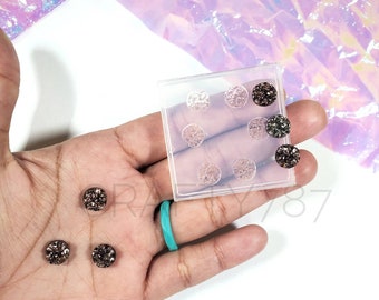 8mm Chunky Druzy Silicone Mold | 3 Pairs | Earring Mold | Jewelry Mold | Resin Jewelry Silicone Mold For Resin (b5)