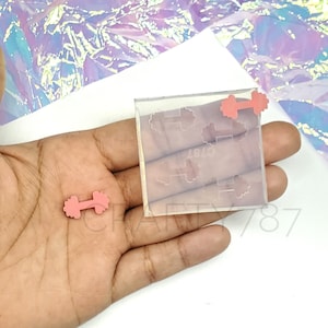 Dumbells Studs Earrings Silicone Mold | Resin Mold , Jewelry Silicone Mold , UV Resin Mold, Clear mold  (A12)