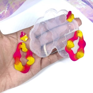 Wavy Oval Dangle Earrings Silicone Mold | Resin Jewelry Earring Mold | Diy Resin Mold (C10)