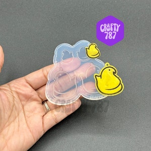 Peep Chick Dangle Earring Silicone Mold With Studs, Resin Jewelry Mold, UV Resin Mold, Crafter Mould, Easter Mold (C15)