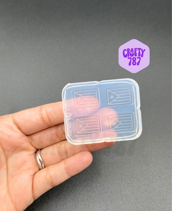 Puerto Rico Flag Silicone Mold, Resin Jewelry Mold, Uv Resin Mould, Food Safe Mold, Crafter Materials, Earring Mold (A1)