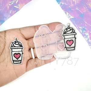 Cold Coffee Dangle  Earring Silicone Mold | Resin Jewelry Silicone Mold | UV Resin Mold , Crafter Mould , Coffee Resin Molds (C1)