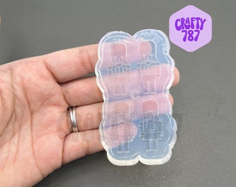 Nutcracker Stud Earring Silicone Mold, Bits molds, Christmas Mold, Resin Jewelry Mold, UV Resin Clear Mold, Diy Crafter Mould (A14)