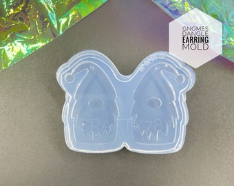 Gnomes Dangle Earring Silicone Mold , Resin Jewelry Mold, Polymer Clay Mold, Crafts Mould , UV Resin Mold , Christmas Silicone Mold (C3)