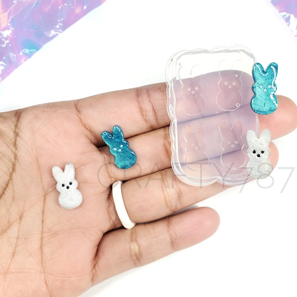 Peep Bunny Mini Ohrstecker Ohrring Silikonform | Resin Schmuck Gießform | Silikonform Silikonform für Harz, Resinform (B7)