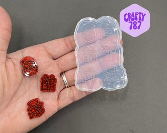 Christmas Variety Studs Silicone Mold, Bits Mold, Resin Jewelry Mold, UV Resin Mold  (B14)