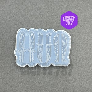 Spooky Knifes Earring Silicone Mold, UV Resin Mold, Halloween Earrings Silicone Mold (B15)