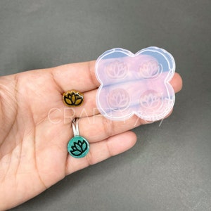 Lotus Stud Earring Silicone Mold , Resin Jewelry Mold , UV Resin Mold , Clear Silicone Mold , Crafter Mould (A12)