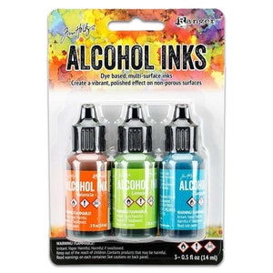 Tim Holtz 3 Pack 0.5fl.oz Alcohol Inks Spring Break , Resin Dye, Art Materials