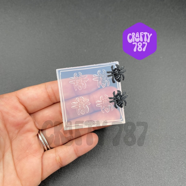 Molde de silicona para pendientes con forma de araña drusa, molde de resina para joyería, molde de Halloween espeluznante, molde de resina UV (b5)