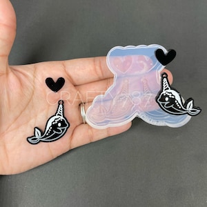 Silicone Mold, Narwhal Earring Silicone Mold, Uv Resin Mold , Polymer clay Mould, Clear Silicone Mold , Crafter Mould (D4)