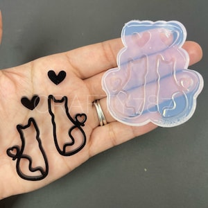 Cat Silicone Mold, Cat Earring Silicone Mold, Kitty Jewelry Mold, Resin Jewelry Mould, Diy Crafts