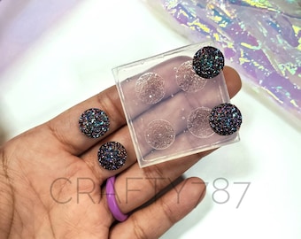 12mm Druzy Less Chunky Cabochon Silicone Mold 2 Pairs | Earring Mold | Resin Mold | Jewelry Mold | Less Chunky Druzy READ DETAILS (B4)