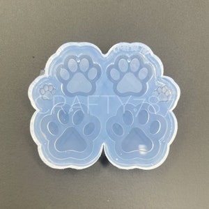 Paw Dangle Earring Silicone Mold , Dog Cat Paw Resin Jewelry Silicone Mold , UV Resin Mold , Keychain Mould (D4)