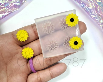 Sunflower Stud Earring Silicone Mold | Earring Mold | Resin Jewelry Mold Silicone Mold For Resin, Resin Mold(B11)