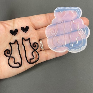 Siliconen mal kattenoorbel, siliconen mal hars sieraden, kat schimmel, schattige kat schimmel, UV-hars schimmel