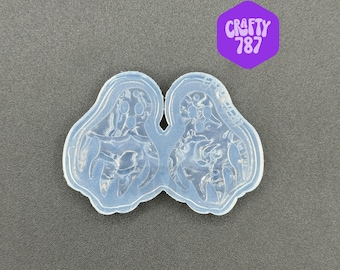 Ghost Dangle Textured Earring Silicone Mold, Halloween Jewelry Mold, UV Resin Mold, Resin Mould, Spooky Earring Mold (d14)