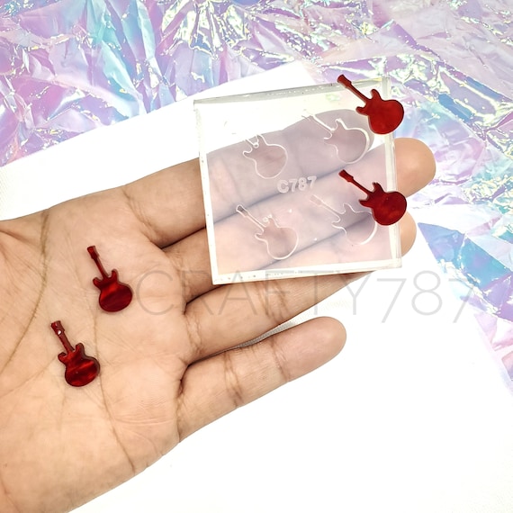 Guitar Stud Earring Silicone Mold | Jewelry Mold Silicone Mold For Resin, Resin Mold (B12)