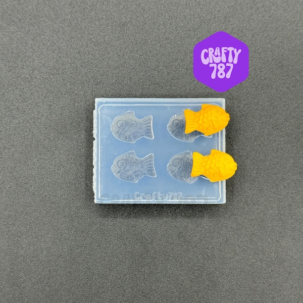 Molde de silicona para galletas Taiyaki de pez dorado, molde de silicona para aretes, molde apto para alimentos, molde para manualidades, molde para hornear (A15)