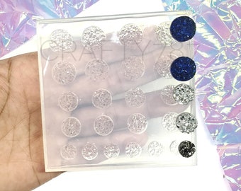 Variety Size Chunky Druzy Cabochon Silicone Mold | 8mm 10mm and 12mm Druzy Earrings Mold | Jewelry Mold | Resin Mold Silicone Mold For Resin