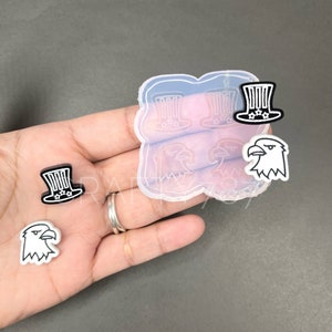 Eagle Stud Earring Silicone Mold, USA Silicone Mold, Resin Jewelry Mold, UV Resin Mold, Crafter Mold, Polymer Clay Mold. (B13)
