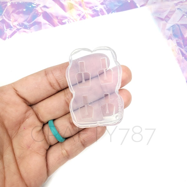 Nail Polish Stud Earring Mold | Resin Jewelry Mold | Silicone Mold Silicone Mold For Resin (B6)