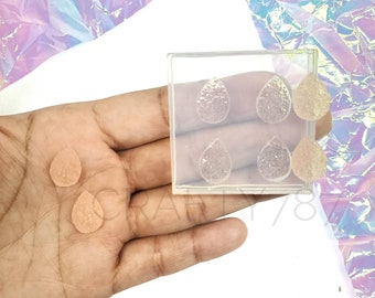 Teardrop Druzy Cabochon Silicone Mold 12mm x 14mm | 2 Pairs | Earrings Silicone Mold | Jewelry Mold | Tear Drop Druzy, Resin Mold (B3)