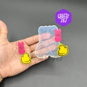 Peep Dangle Variety Silicone Mold, Easter Resin Jewelry Mold, UV Resin Mold, Crafter Mould (C15)