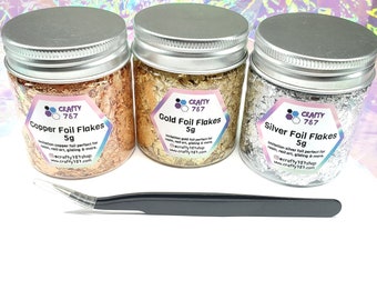 Foil Flakes Kit, Resin Art Material, Resin Foil Decor, Polymer Clay Jewelry Foil