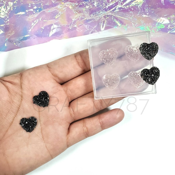 12mm Heart Druzy Silicone Mold | Resin Jewelry Mold | Earring Mold | Crafter Mold Silicone Mold For Resin, Resin Mold (B3)