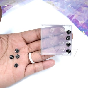 6mm Druzy Stud Earring Mold 4 Pairs, Resin Jewelry Mold, Crafter Mould, Circle Druzy Earrings,(B10)