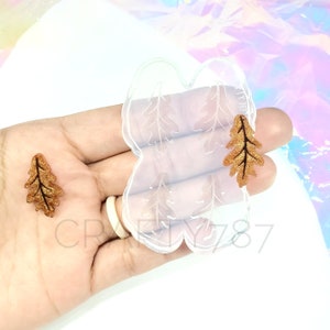 Fall Leaf Common Oak Stud Earring Silicone Mold | Resin Jewelry Mold, UV Resin Mold , Leaf Earring Mold A9)