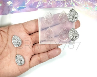 Tear Drop Druzy 13mmx18mm Silicone Mold 2 pairs | Earring Mold | Resin Jewelry Mold | Crafter Mold Silicone Mold For Resin, Druzy Mold (B3)