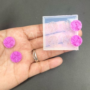 Druzy Circle Earring Silicone Mold 14mm. UV Resin Jewelry Mould. Diy Craft Druzy Mold(B5)