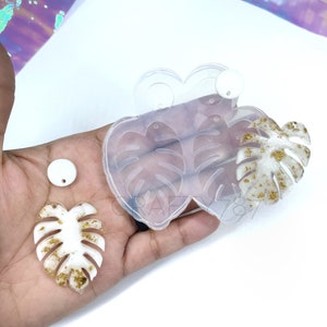 Monstera Dangle Earring Silicone Mold , Resin Mold , Clay Mould Jewelry, Resin Mold , UV Resin Mold , Summer Mold , Resin Jewelry (C7)