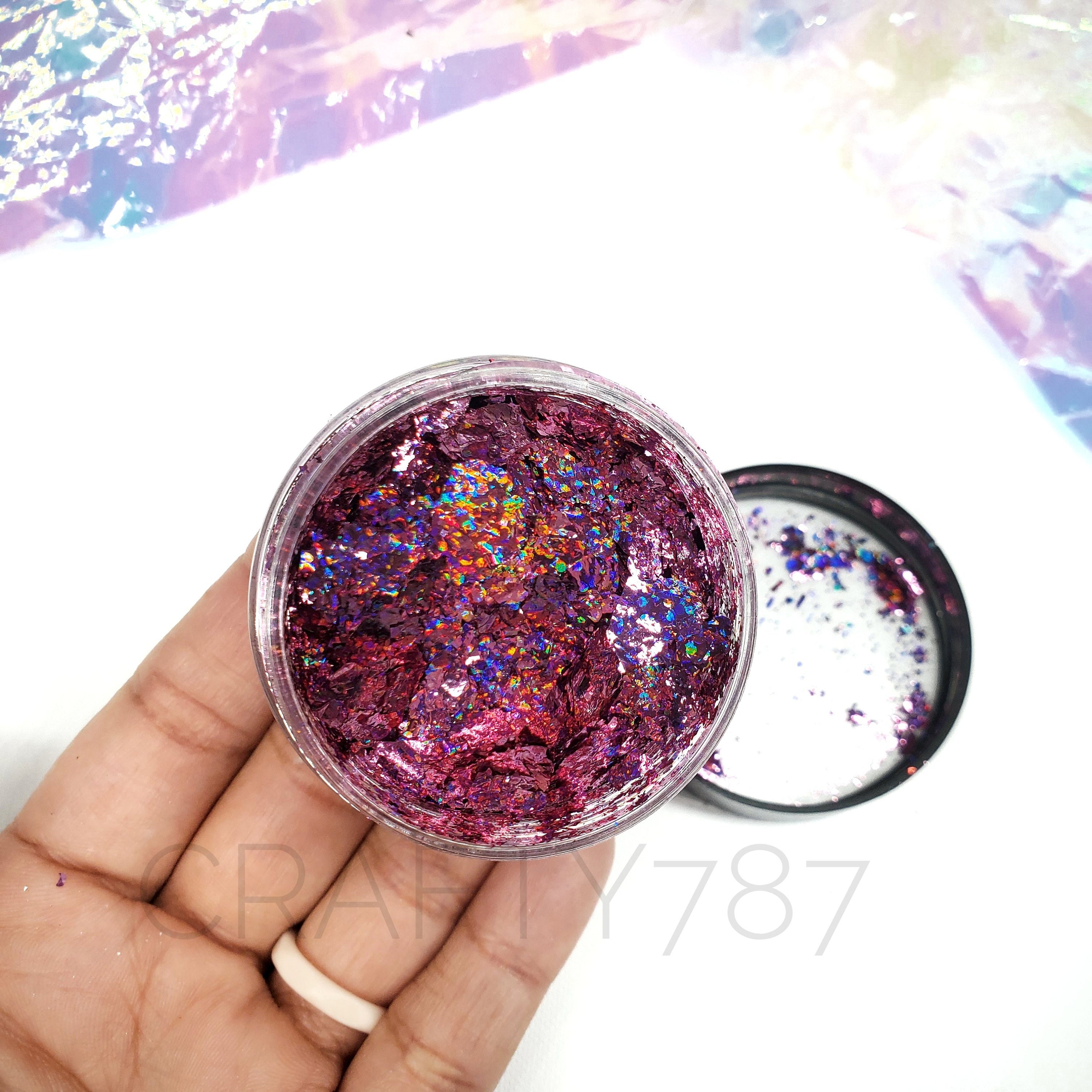 Pink Holographic Foil Flakes | For Resin Jewelry Nail Art Silicone Mold For Resin