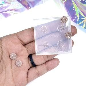 8mm Druzy Stud Earring Silicone Mold, Resin Jewelry Mold, Resin Mold (A5)